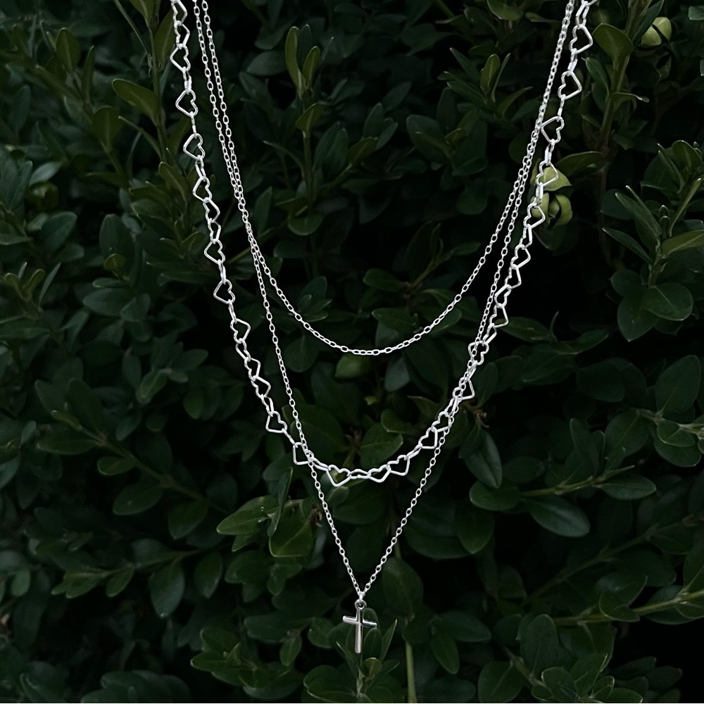 THREE LAYERED NECKLACE (silver)